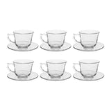 deli glass cup & saucer set pak cf023/l12