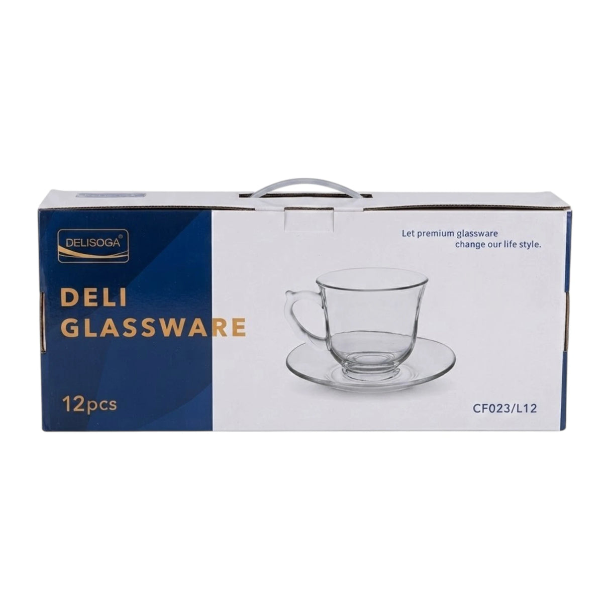 deli glass cup & saucer set pak cf023/l12