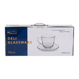 deli glass cup & saucer set pak cf023/l12