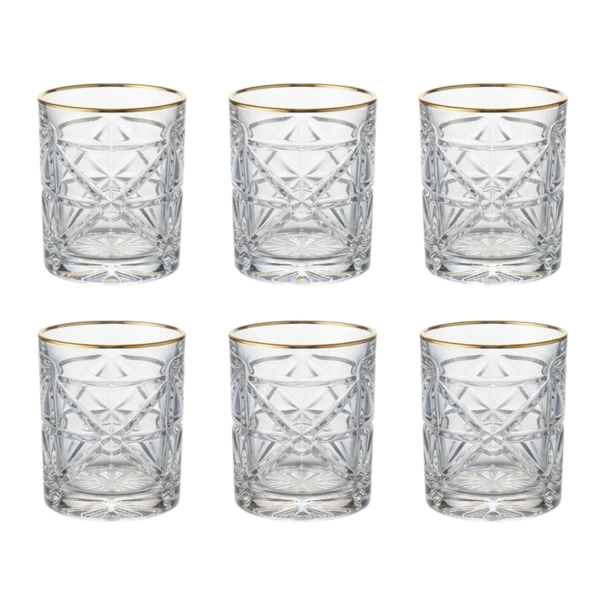 deli glass tumbler 6pc golden line pak dskb012r