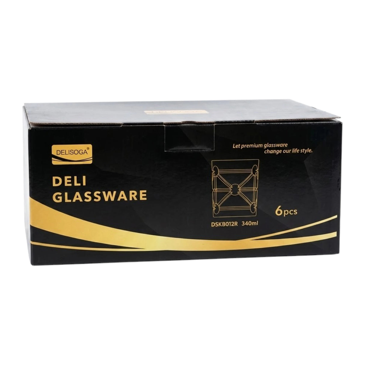 deli glass tumbler 6pc golden line pak dskb012r