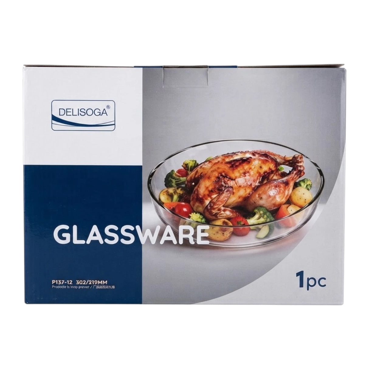 deli glass dish 12" oval pak p137-12