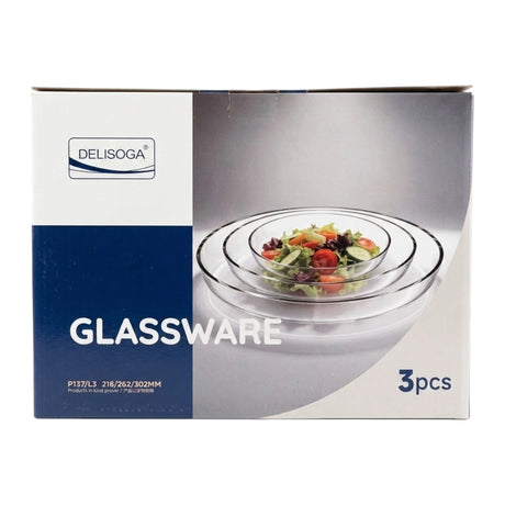 deli glass dish 3pc oval pak p137/l3