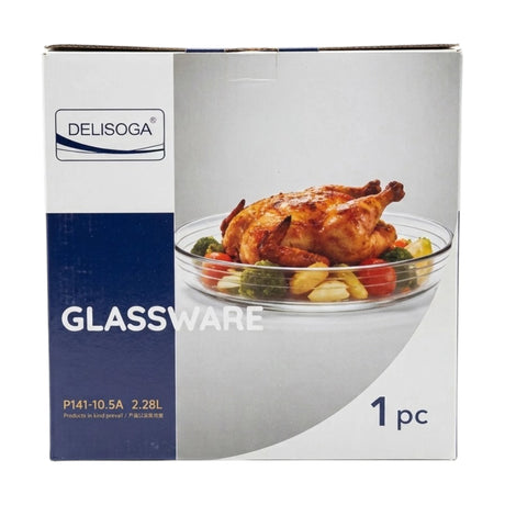 deli glass dish 10.5" round pak p141-10.5a
