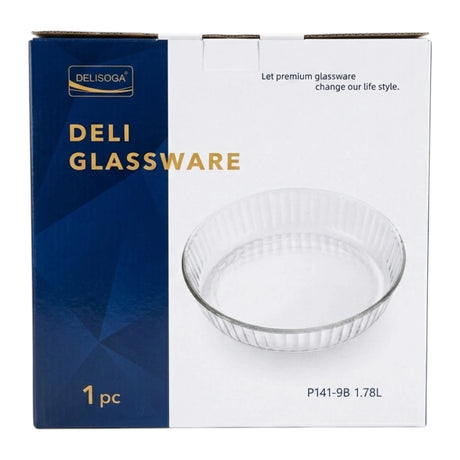 deli glass dish 9" round pak p141-9b