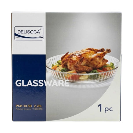 deli glass dish 10.5" round pak p141-10.5b