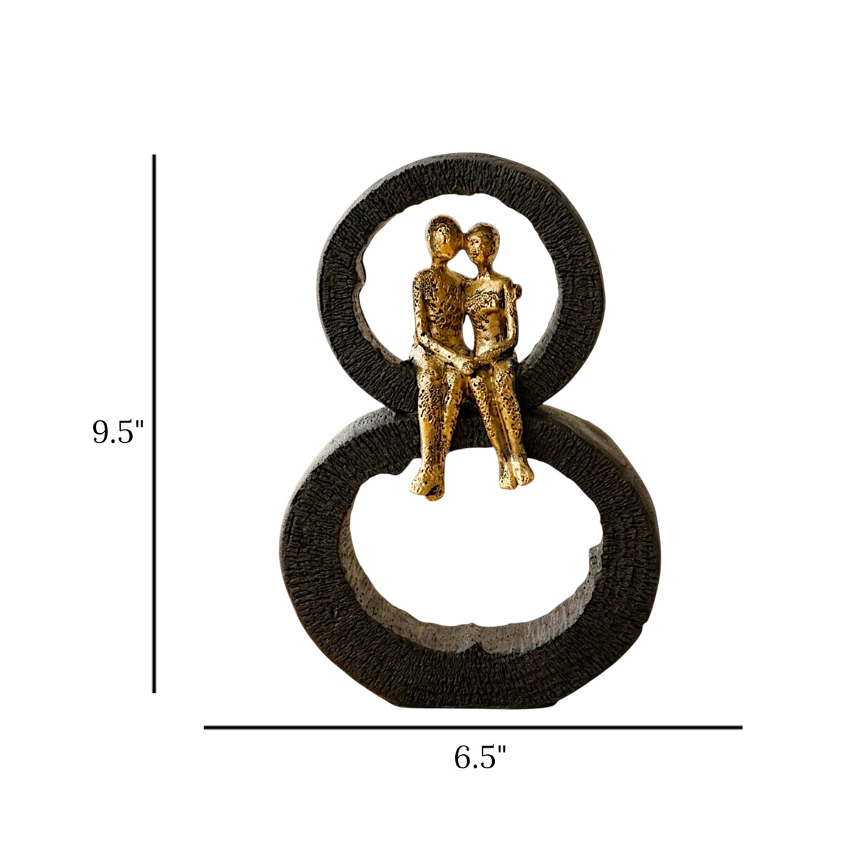 statue couple frame 2ring black & golden china