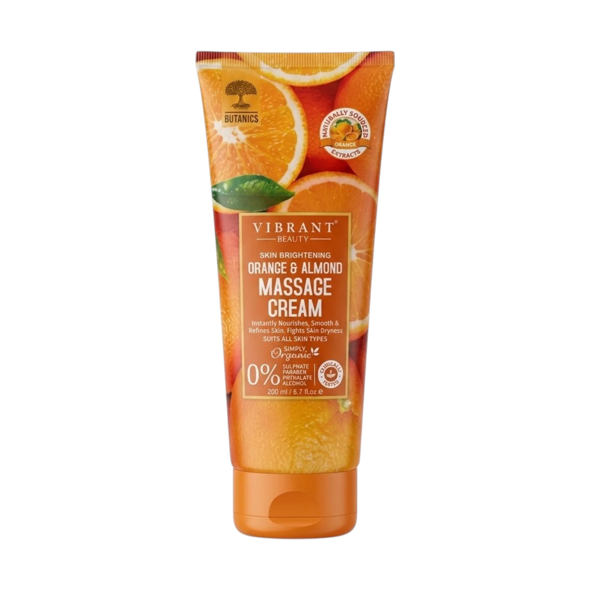 botanics massage cream orange & almond 200ml