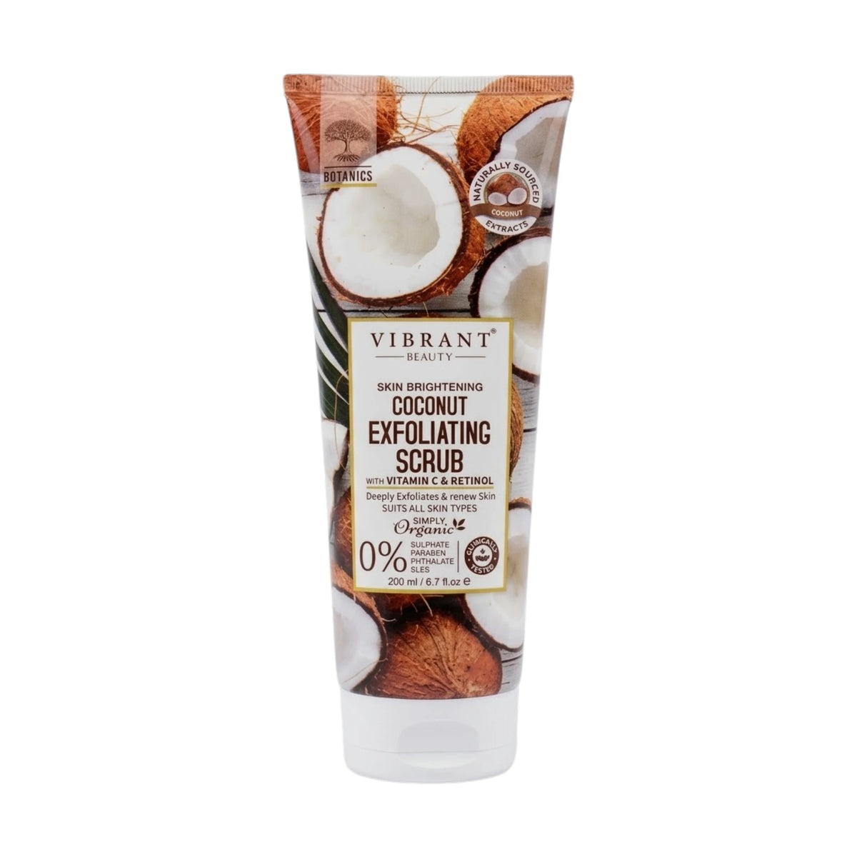 botanics scrub coconut exfoliating 200ml