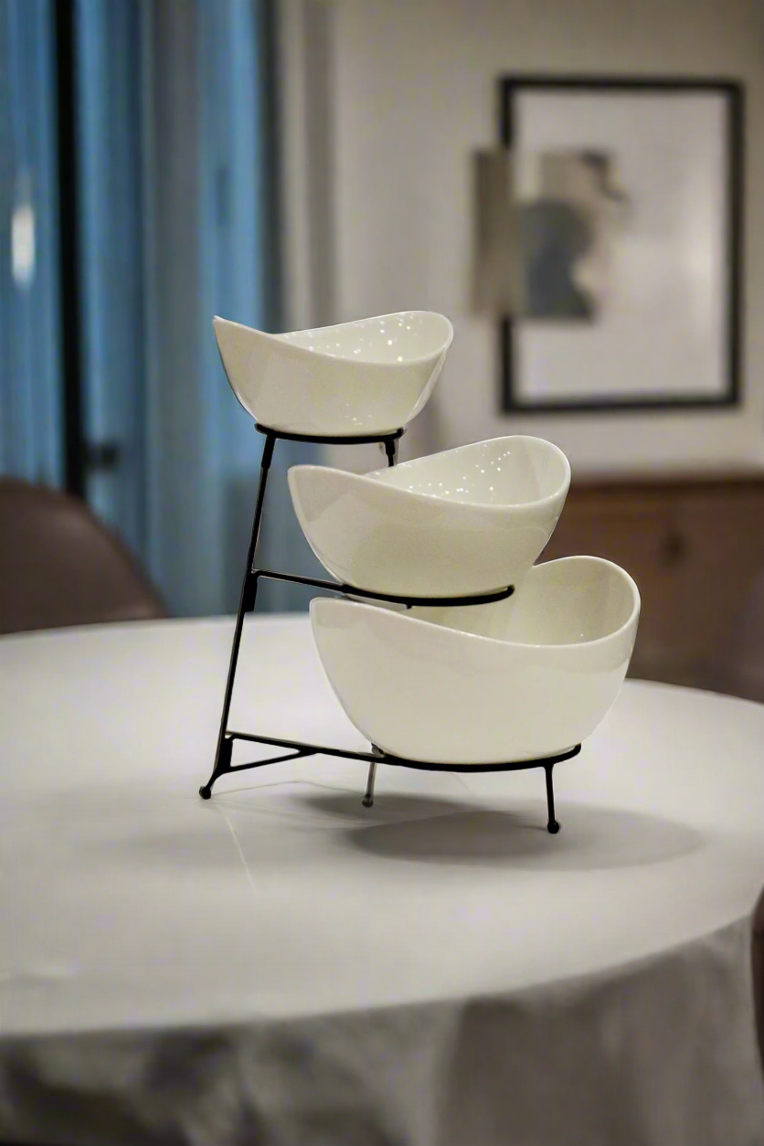ceramic serving bowl 3tier china br0105