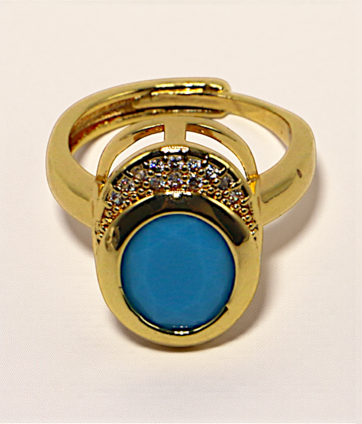 ring adjustable casual shiny stone