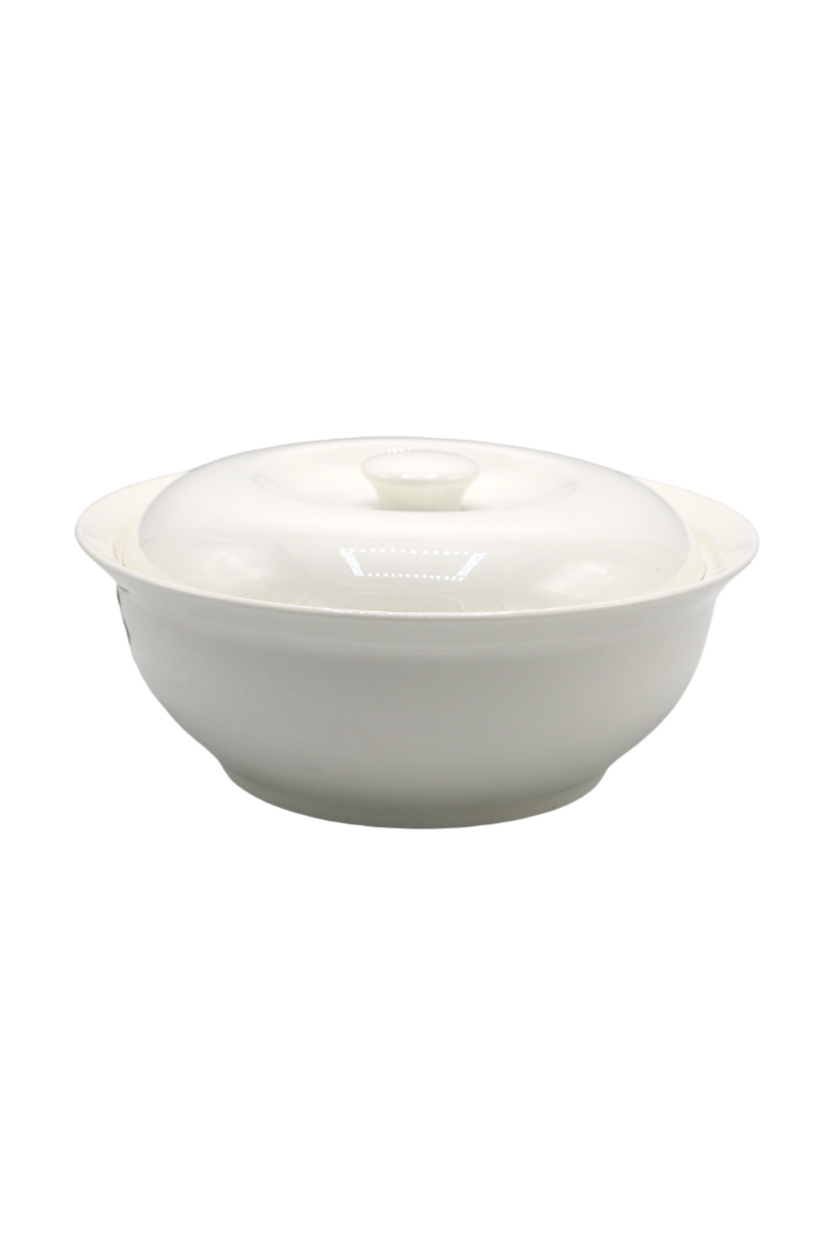 white ceramic bowl & lid 9.4'' china