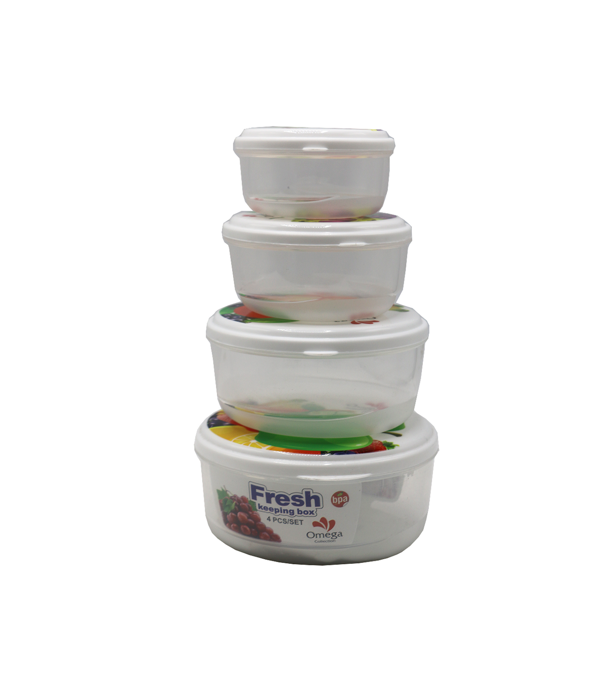 plastic box set 4pc pak fresh keeping round