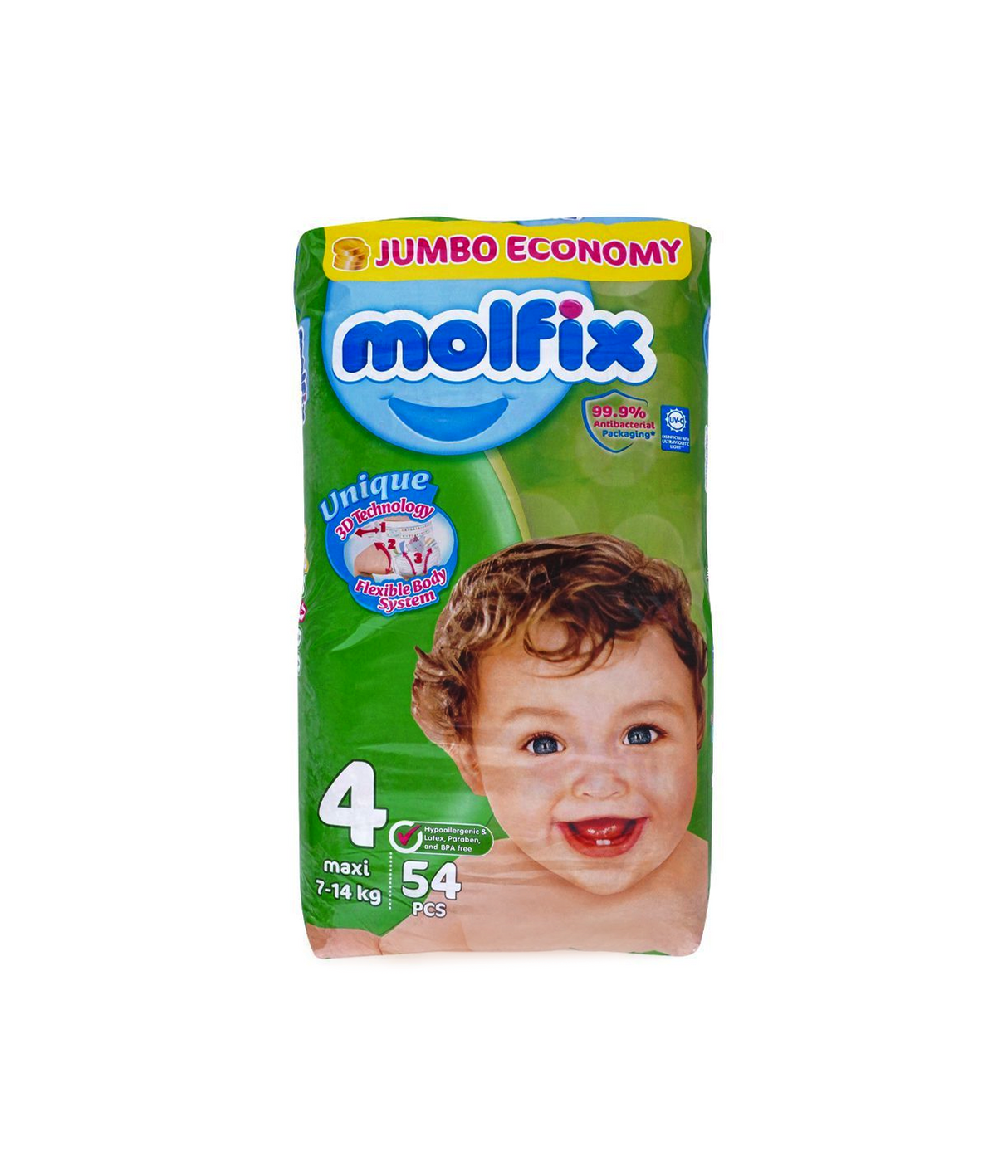 molfix diapers jumbo maxi l-4 54pc