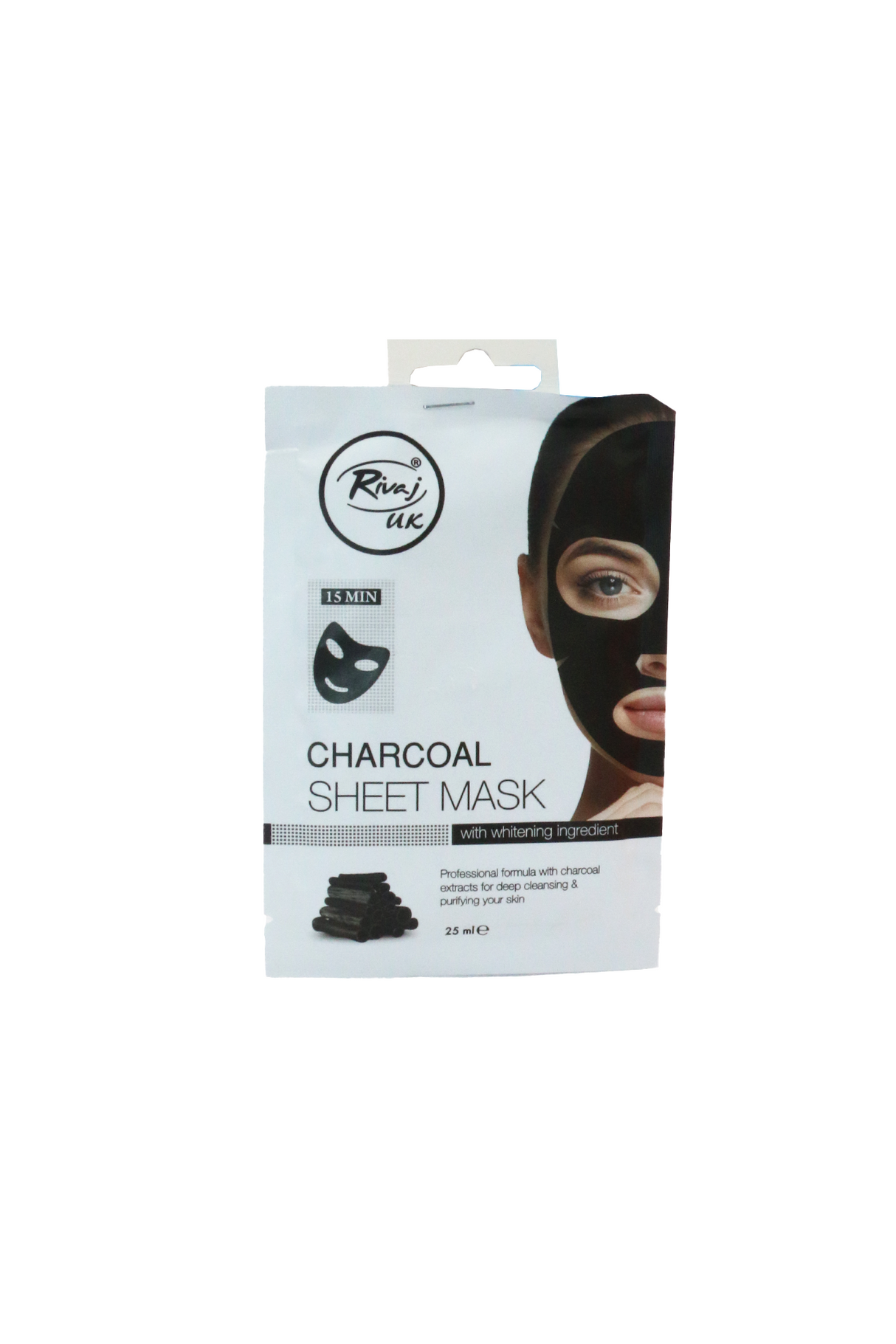 rivaj sheet mask charcoal 25ml