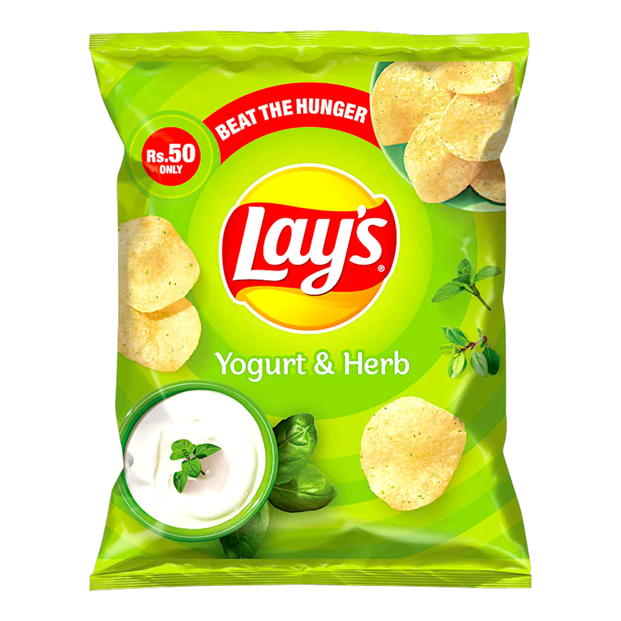 lays yogurt & herb 50rs