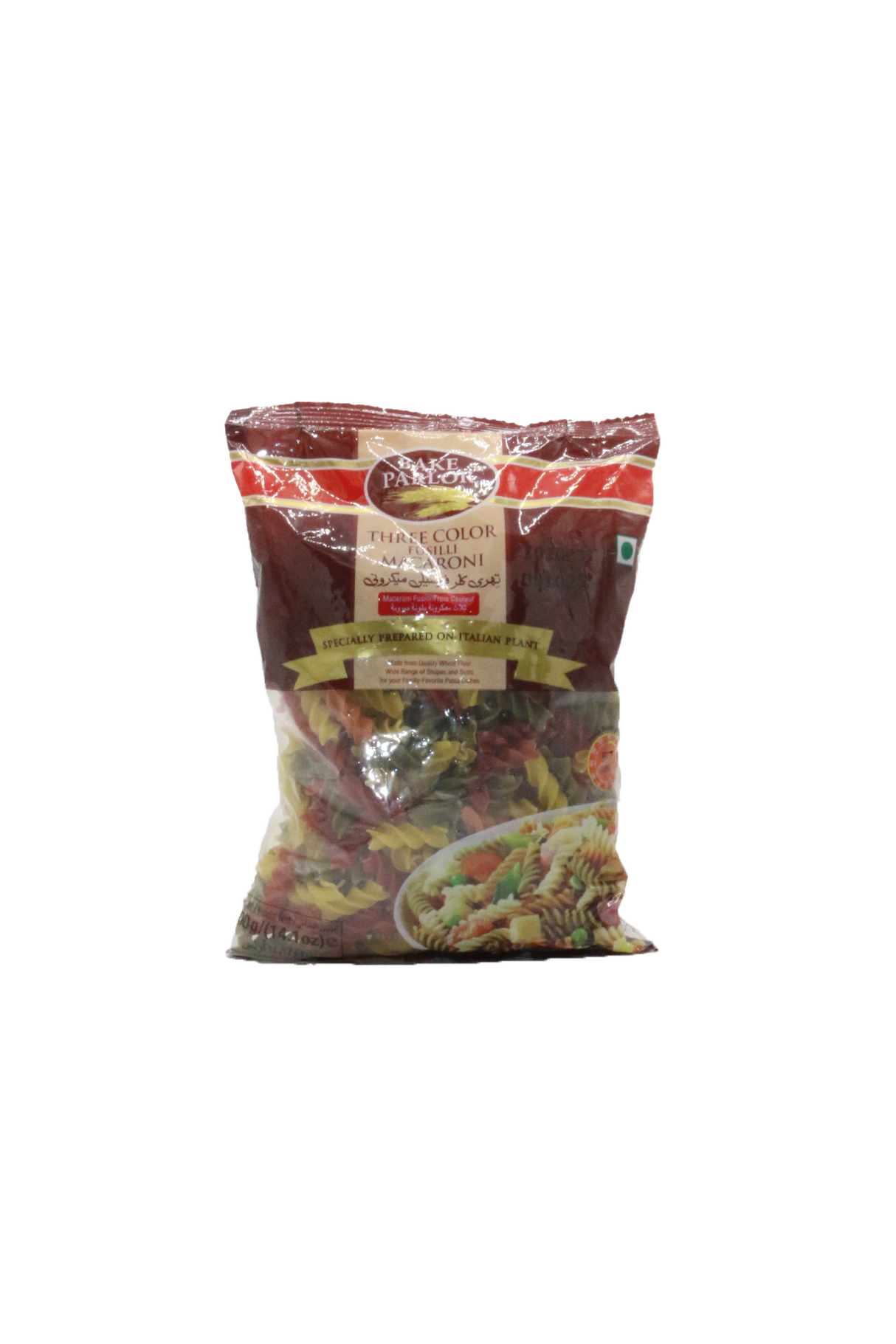bake parlor three colour fusilli macaroni 400g