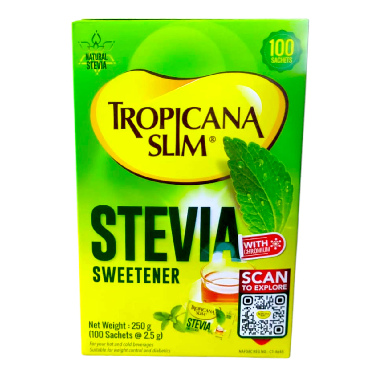 tropicana slim sweetener stevia 100sachet 250g indonesia