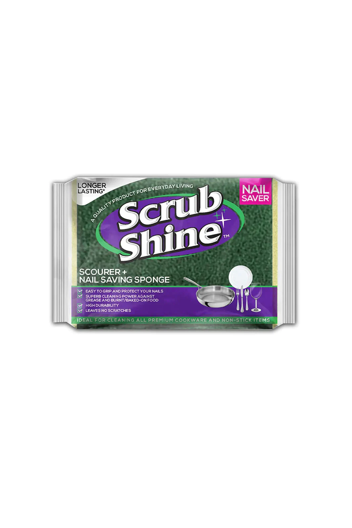scrub shine sponge scourer nail saving