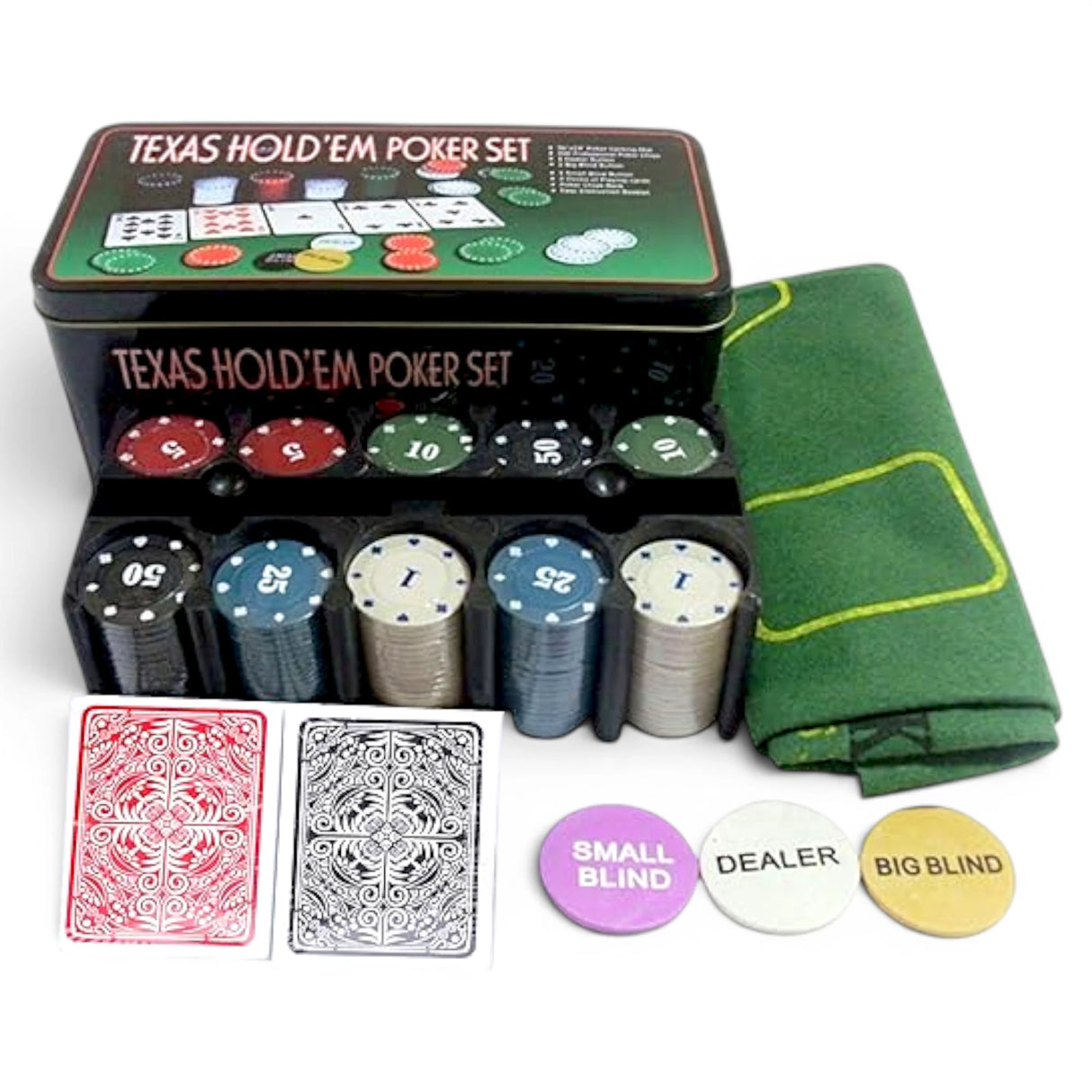 POKER SET 200PC TIN PACK CHINA