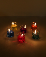 multi colour gell candle 6pc pack d762