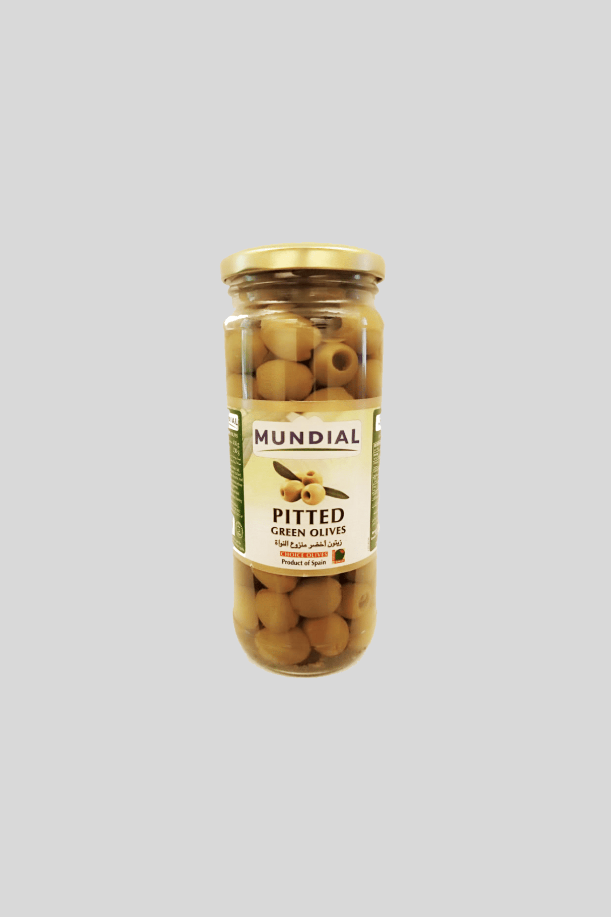 mundial olives pitted green 230g