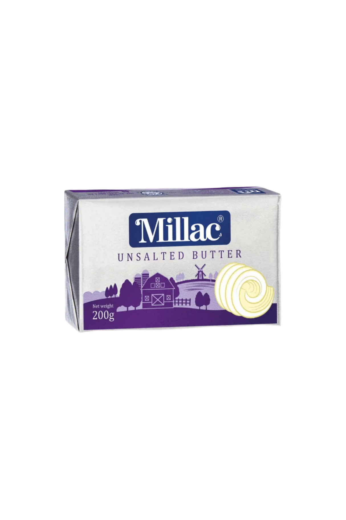 millac butter unsalted 200g