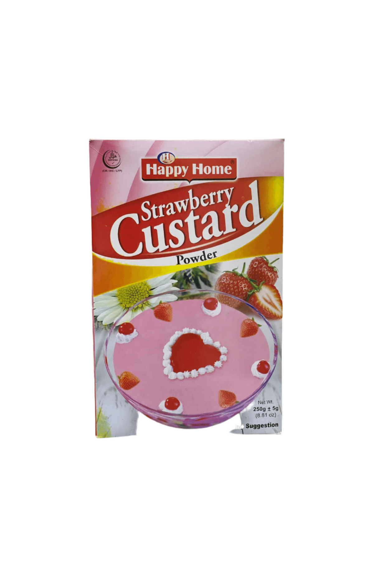 happy home custard strawberry 250g