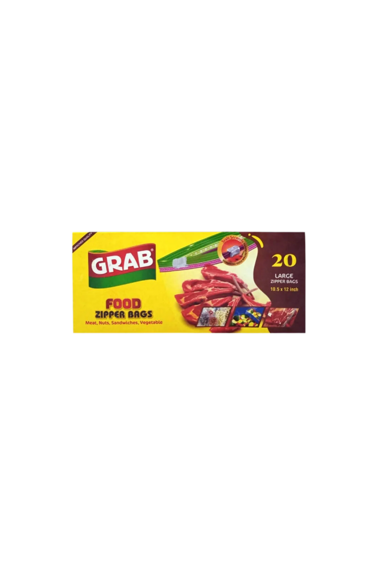 grab food ziper bags l