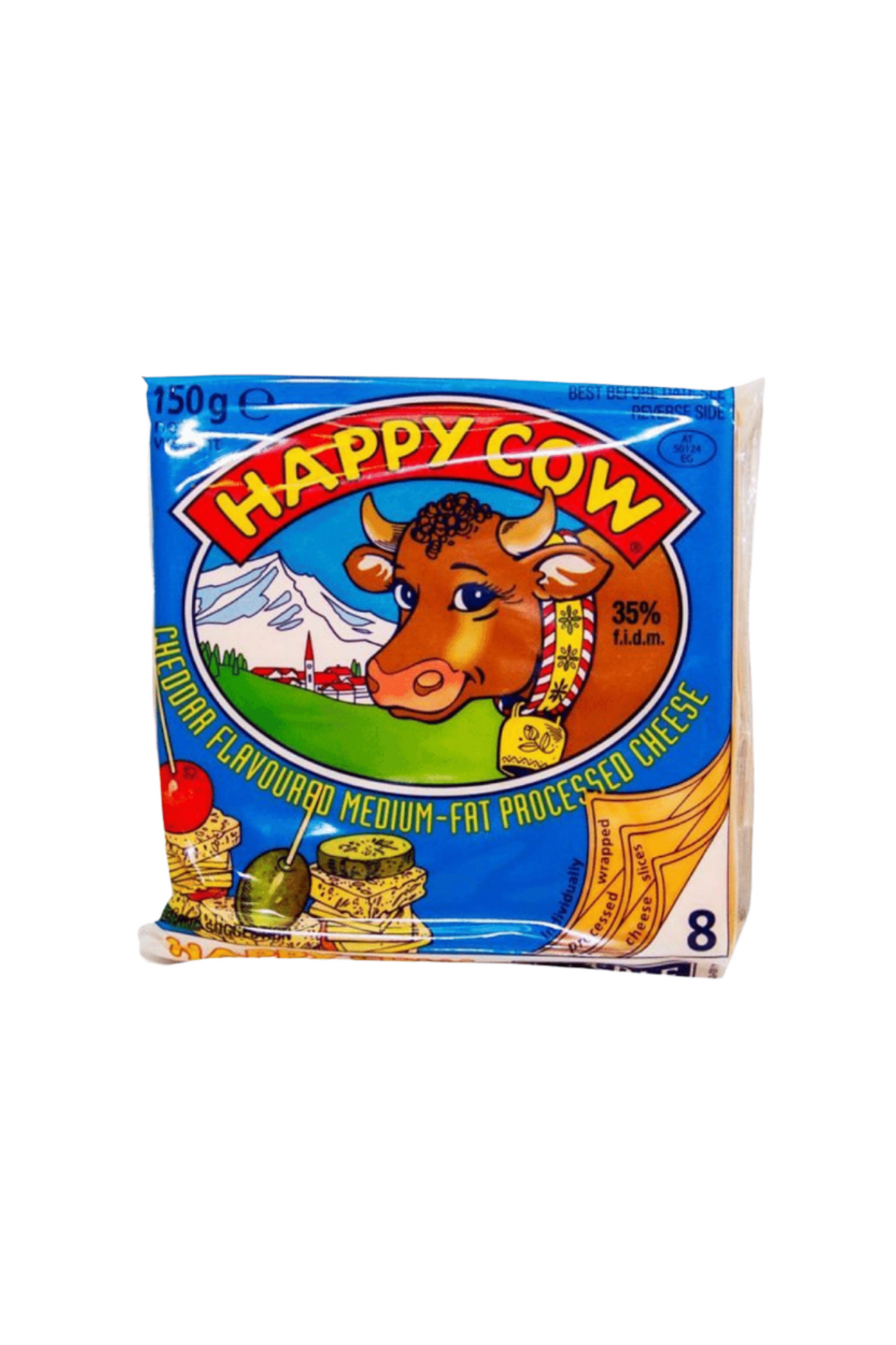 happy cow yellow cheddar cheese 150g