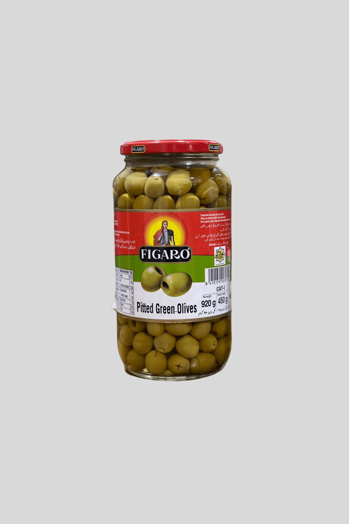 figaro olives green pitted 920g