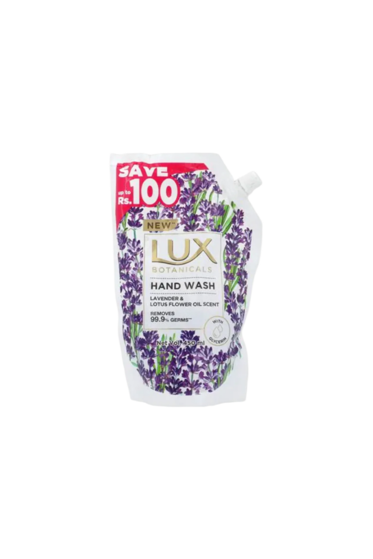 lux hand wash lavender pouch 450ml