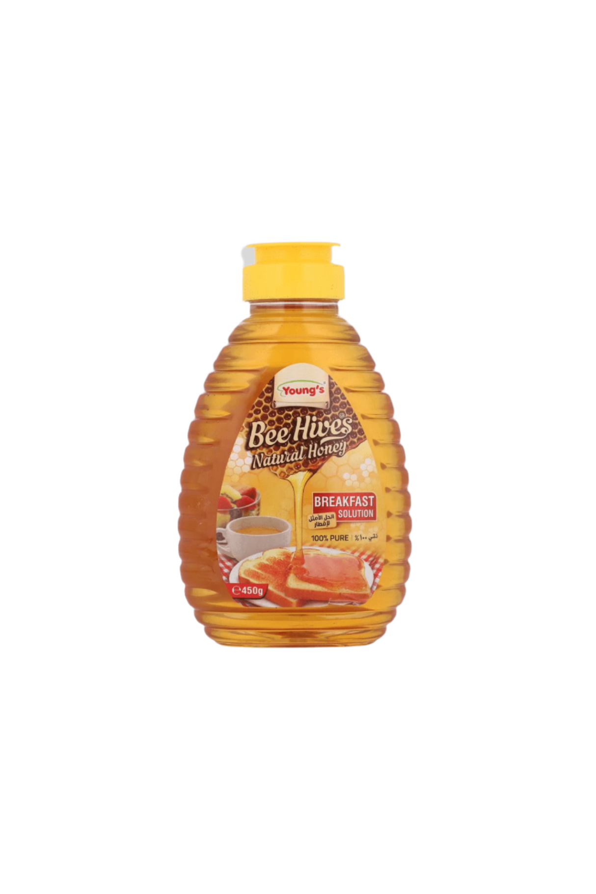 youngs bee hives natural honey bottle 450g