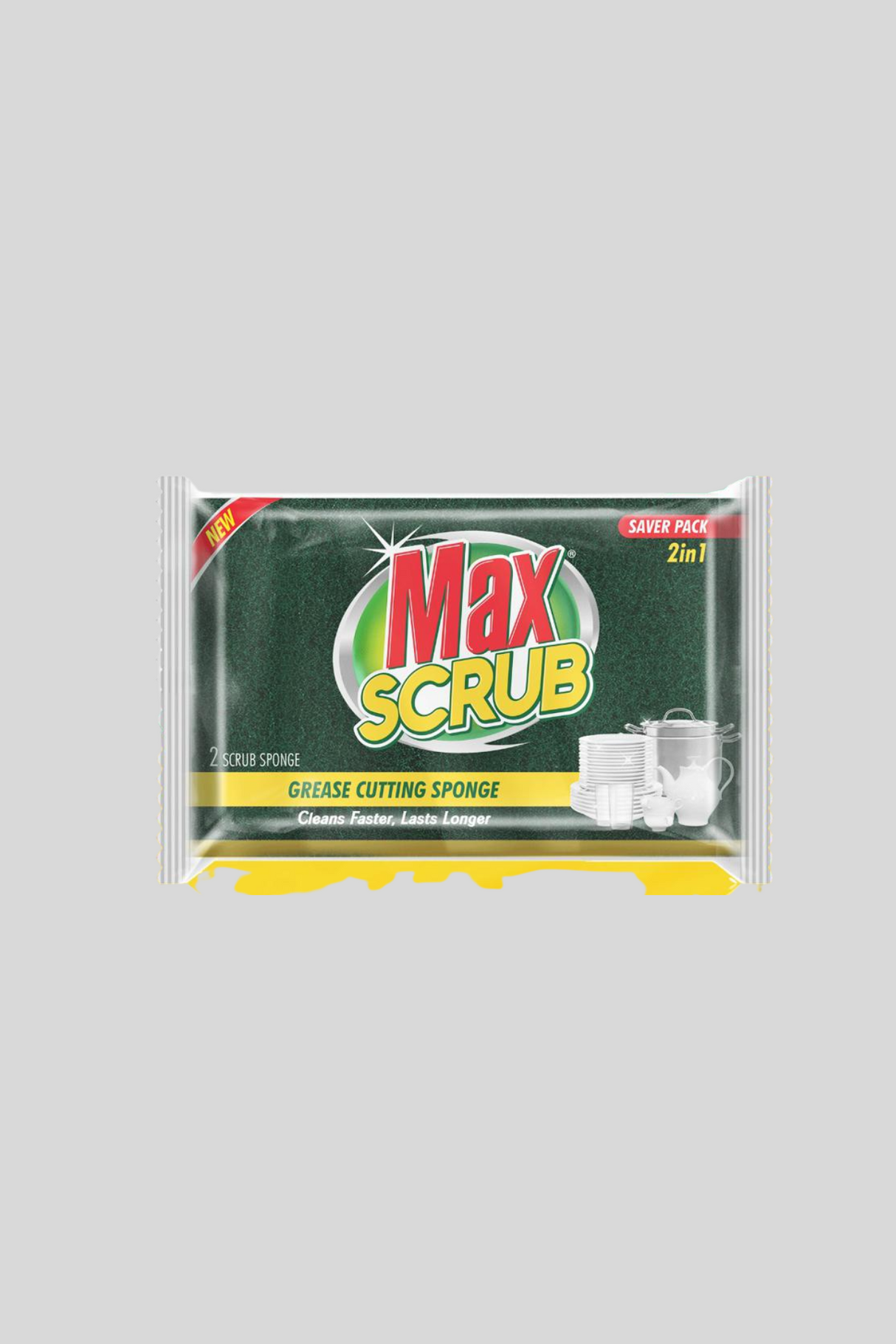 max scrub sponge grease cutting 2in1