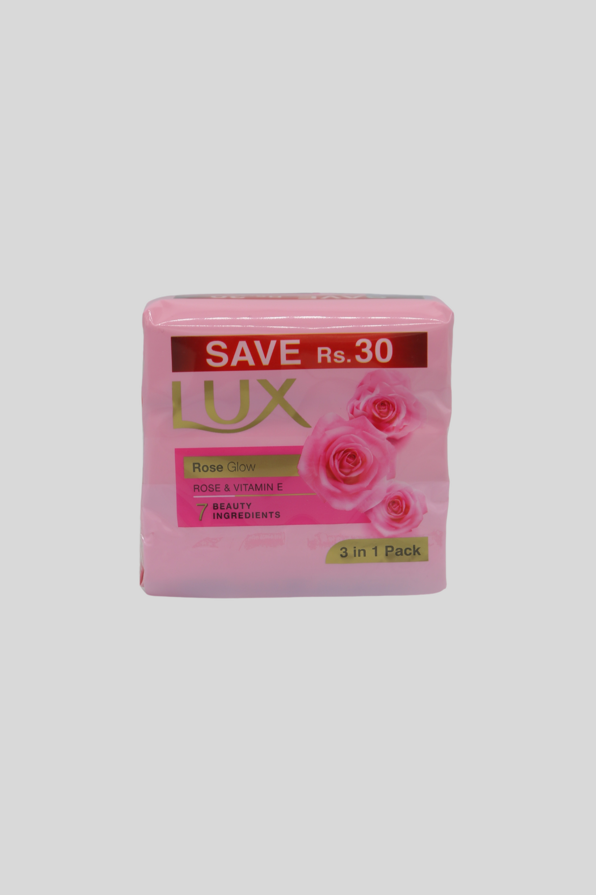 lux soap rose glow 128g 3in1